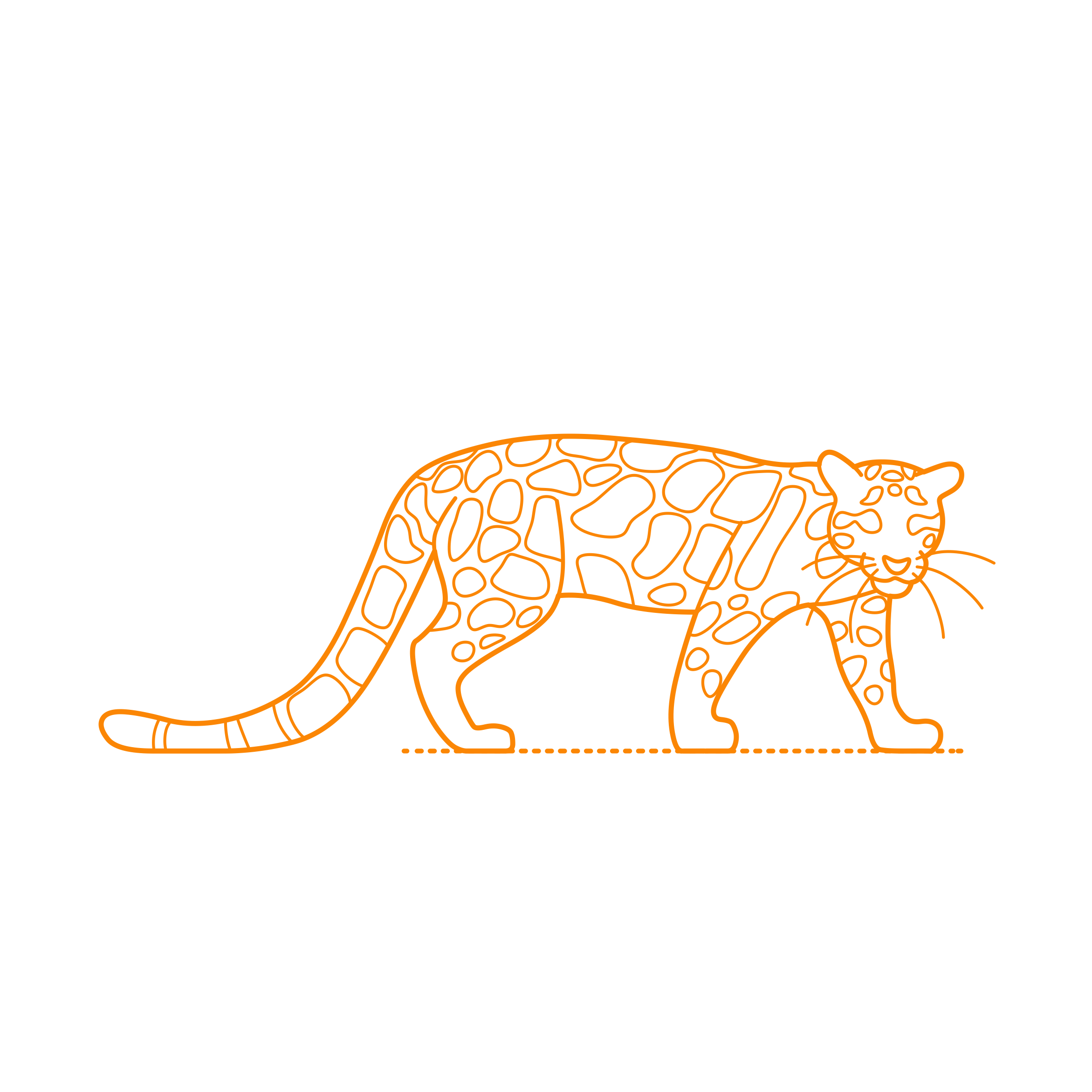 Animals Big Cats Clouded Leopard Editable Svg Line Art Free Vectors